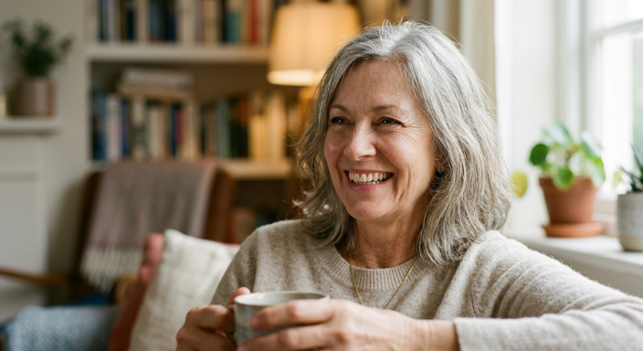 Woman over 55 smiling confidently